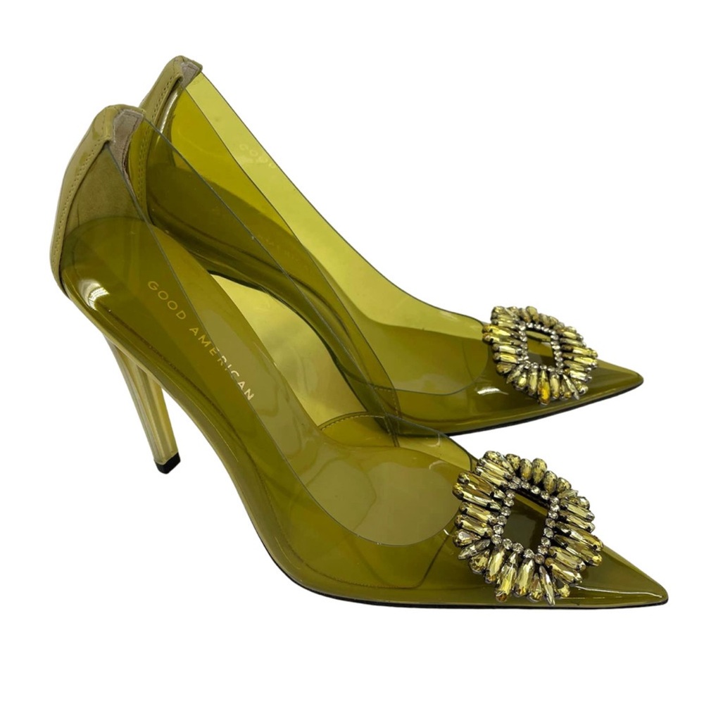 golden olive Good American Cinder-f*cking-rella pumps | lucite - Picture 6 of 11